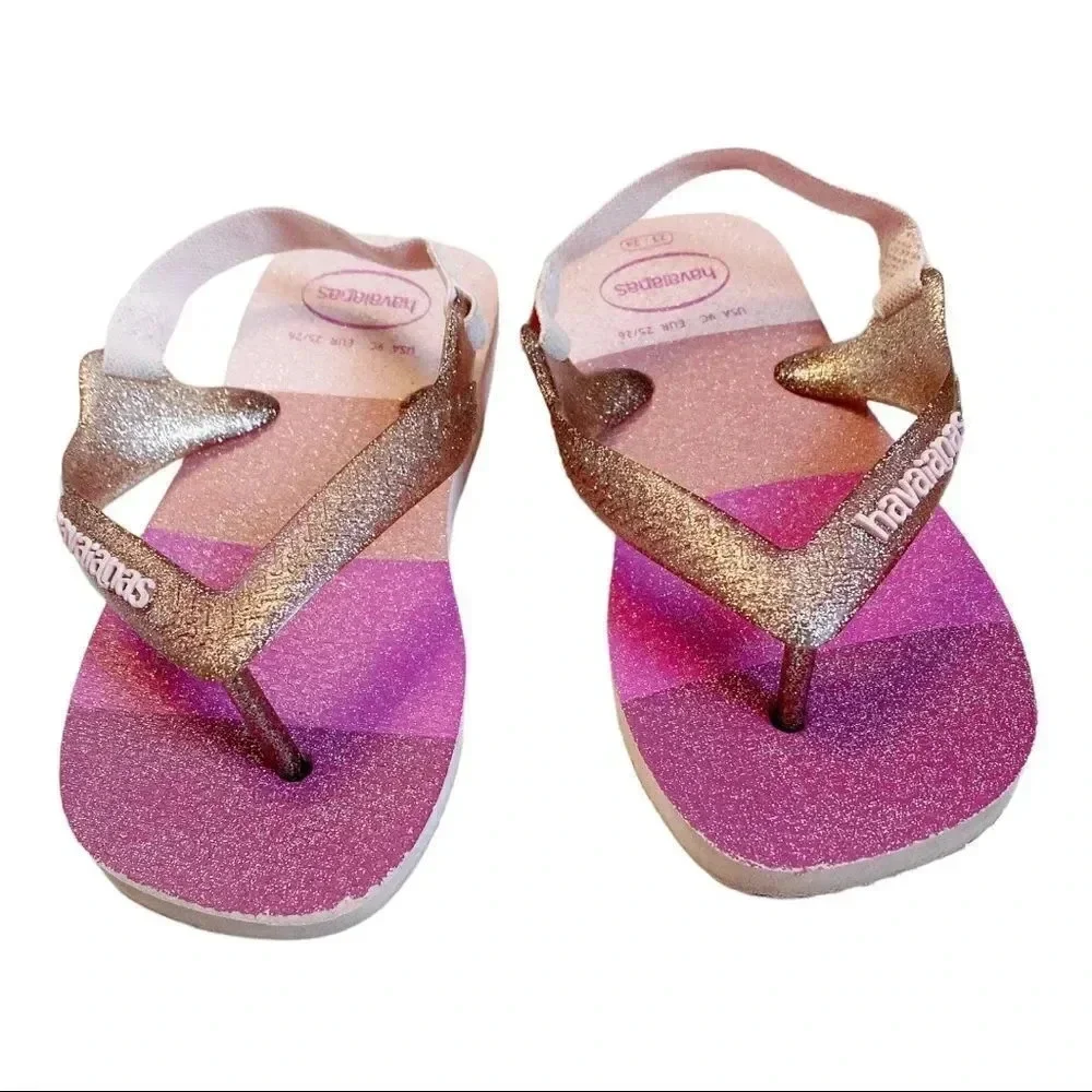 Havaianas | Pink Glitter Toddler Flip-Flops (9T)